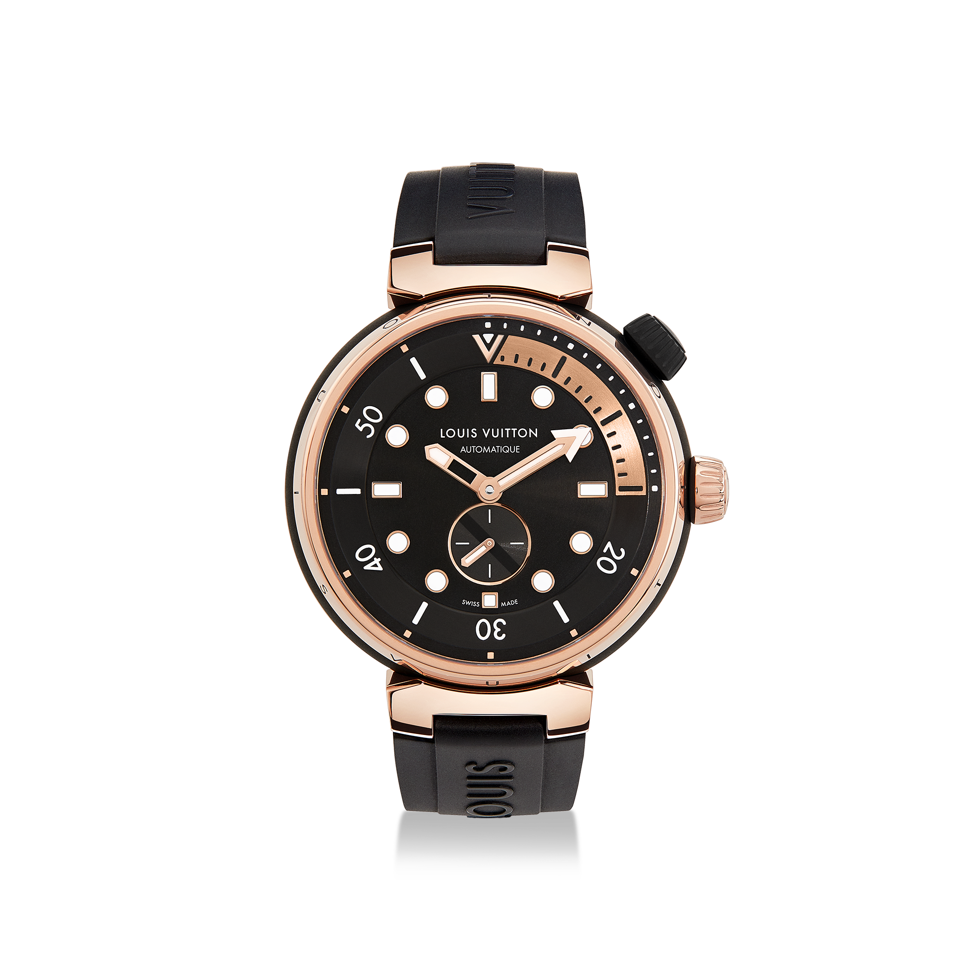 Tambour Street Diver, automatic, 44mm, steel & rose gold - Watches - All  Watches | LOUIS VUITTON ®